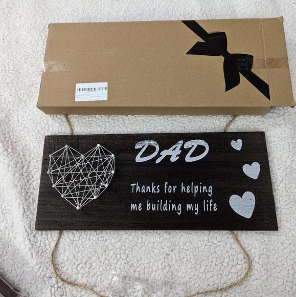 Dad Board Wall Photo Holder & I Cant Say I Love You Enough Wooden Box Sign - Picture 4 of 7
